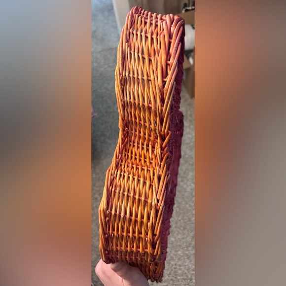 Vintage Wicker Red Butterfly Divided Serving Tray/ Fruit Basket - Picture 6 of 6